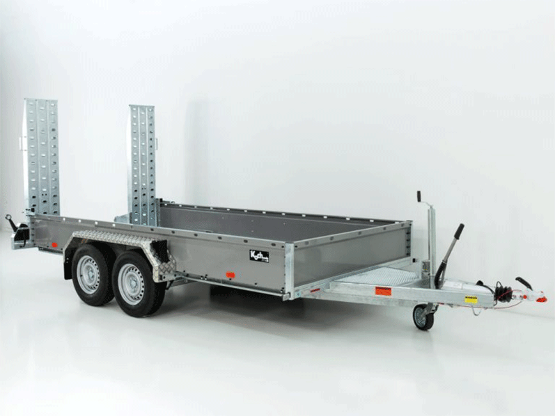 ANHERFFER.png Vezeko Baumaschinenanhänger BA 190x390cm 3,5t|grau|Schwenk-Rampen|SB-Neu – Image 1