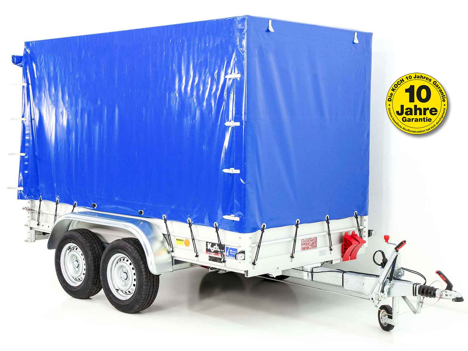 Anhänger mit Plane 150x300cm 2600kg | Typ 7.26 | Hochplane 180cm – Blau - Neu
