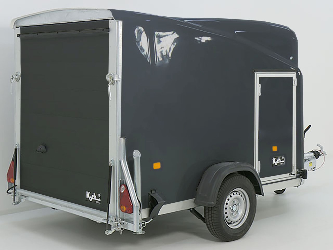 Debon Kofferanhänger Cargo 1300 Vollpoly 150x290cm H:160cm|Tür|grau-Neu