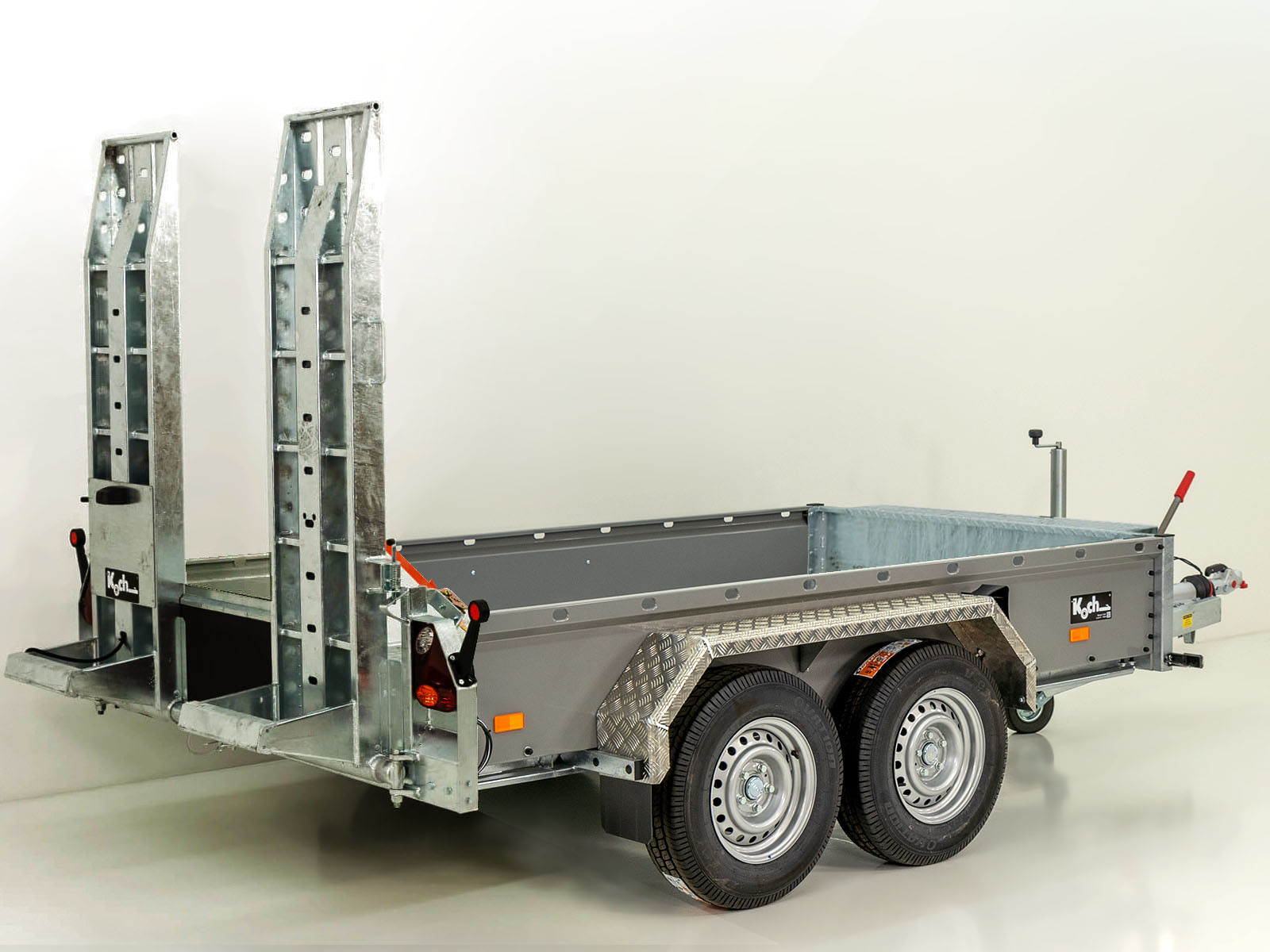 5-baulie-3-1.jpg Vezeko Baumaschinenanhänger BA 155x360cm 3,5t | SB | Schwenk-Rampen | grau-Neu – Image 1